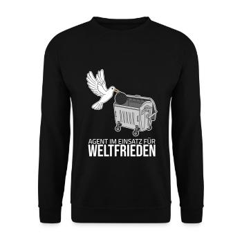 Paix dans le monde - Agent en action - Sweat-shirt Unisexe - noir - Devant - Alina (178cm) & Michal (187cm)