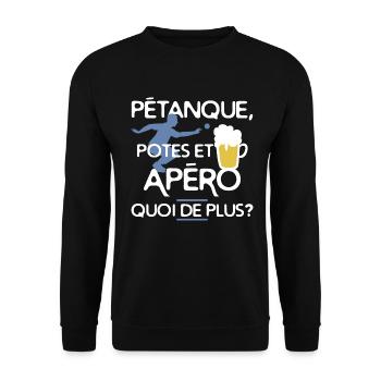 Bocce and aperitif - Unisex Sweatshirt - black - Front - Alina (178cm) & Michal (187cm)