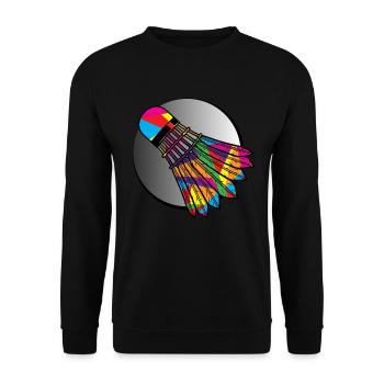 Federball farbenfroh - Unisex Pullover - Schwarz - Vorne - Alina (178cm) & Michal (187cm)