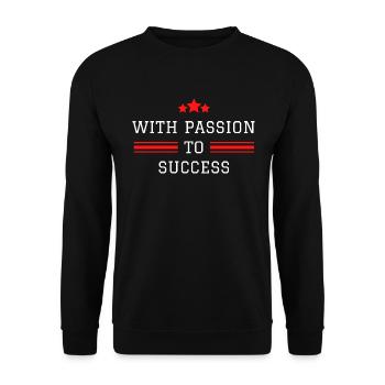 avec passion pour réussir - Sweat-shirt Unisexe - noir - Devant - Alina (178cm) & Michal (187cm)