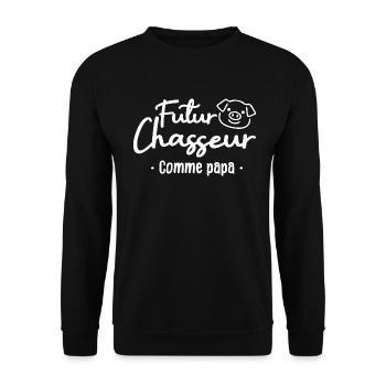 Futur chasseur comme papa - Sweat-shirt Unisexe - noir - Devant - Alina (178cm) & Michal (187cm)
