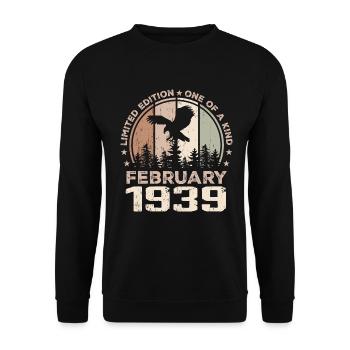 Incomparable since February 1939, 85th Anniversary - Unisex Sweatshirt - black - Front - Alina (178cm) & Michal (187cm)