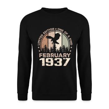 Unvergleichlich seit Februar 1937, 87. Jahrestag - Unisex Pullover - Schwarz - Vorne - Alina (178cm) & Michal (187cm)