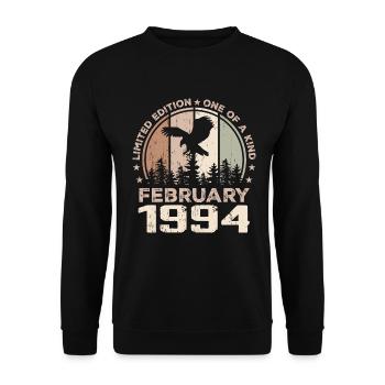 Unvergleichlich seit Februar 1994, 30. Jubiläum - Unisex Pullover - Schwarz - Vorne - Alina (178cm) & Michal (187cm)