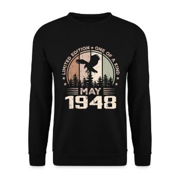 Incomparable since May 1948, 76th Anniversary - Unisex Sweatshirt - black - Front - Alina (178cm) & Michal (187cm)