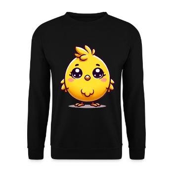 Adorable Yellow Bird Cartoon Design - Unisex Sweatshirt - black - Front - Alina (178cm) & Michal (187cm)