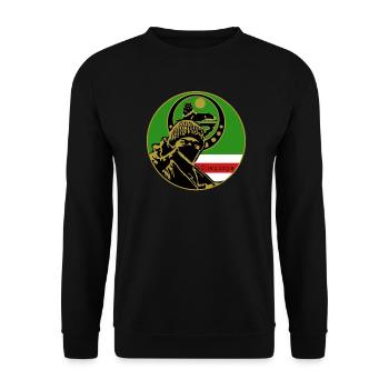Chechnya Rebal Chechen Fighter - Unisex Sweatshirt - black - Front - Alina (178cm) & Michal (187cm)