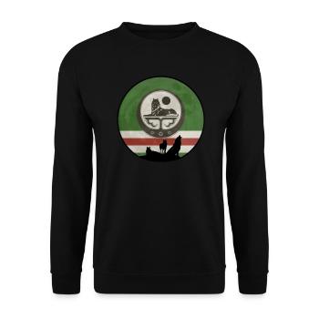 chechnya Moon chechen Wolf - Unisex Pullover - Schwarz - Vorne - Alina (178cm) & Michal (187cm)