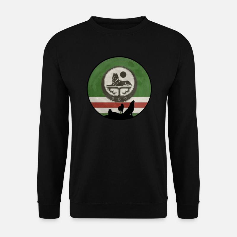 chechnya Moon chechen Wolf - Unisex Pullover - Schwarz
