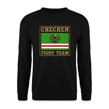 Chechnya Fight Team. Chechen Flag - Unisex Pullover - Schwarz - Vorne - Alina (178cm) & Michal (187cm)
