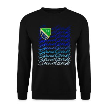 Sandzak DNA Proud Sandzak Roots colorfull sandzak - Unisex Sweatshirt - black - Front - Alina (178cm) & Michal (187cm)
