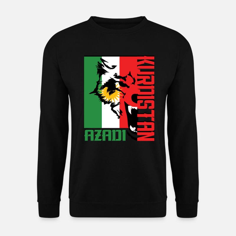 Kurdistan azadi Kurdish people. Kurdish wolf Flag - Unisex Pullover - Schwarz
