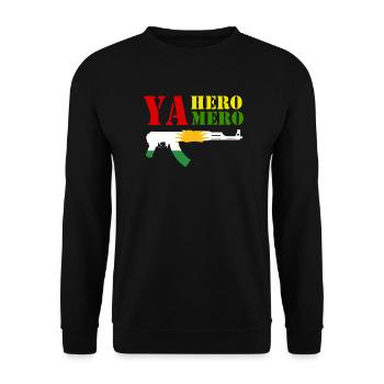 Kurdistan Drapeau Kurdistan Gratuit - Sweat-shirt Unisexe - noir - Devant - Alina (178cm) & Michal (187cm)