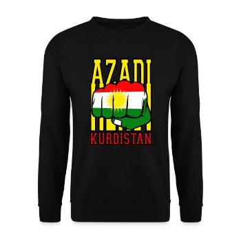 Kurdistan Power. Azadi Kurdistan, Free Kurdistan - Unisex Pullover - Schwarz - Vorne - Alina (178cm) & Michal (187cm)