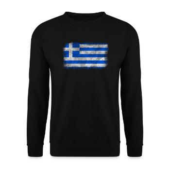 Drapeau grec Cool vacances en famille grecque - Sweat-shirt Unisexe - noir - Devant - Alina (178cm) & Michal (187cm)