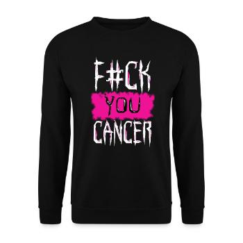 Cancer Fighter. Fuck You Cancer. Cancer Free - Unisex Pullover - Schwarz - Vorne - Alina (178cm) & Michal (187cm)