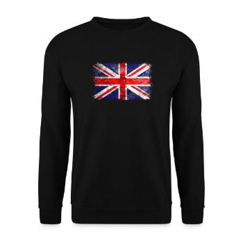 English Flag. Cool British Flag. British Roots - Unisex Pullover - Schwarz - Vorne - Alina (178cm) & Michal (187cm)