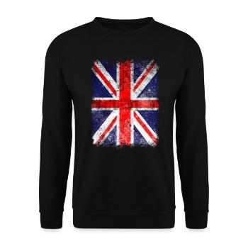 Drapeau britannique. Drapeau Union Jack fier. Cool britannique - Sweat-shirt Unisexe - noir - Devant - Alina (178cm) & Michal (187cm)