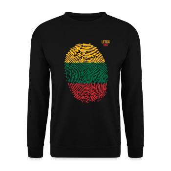 Lietuva DNA, Cool Lithuania, Flag. lithuania - Unisex Sweatshirt - black - Front - Alina (178cm) & Michal (187cm)