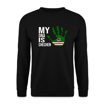 Drapeau tchétchène, My DNA Is Tchétchénie, Tchétchénie - Sweat-shirt Unisexe - noir - Devant - Alina (178cm) & Michal (187cm)