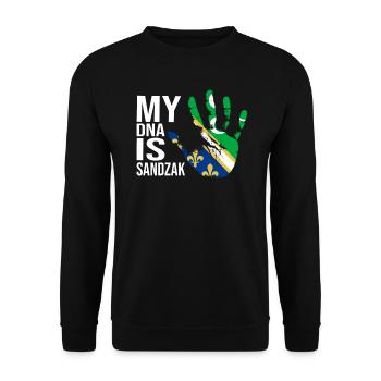 Sandzak, My DNA Is Sandzak, Sandzak Flag - Sweat-shirt Unisexe - noir - Devant - Alina (178cm) & Michal (187cm)