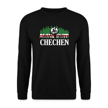 Tchétchénie, racines tchétchènes, drapeau tchétchène - Sweat-shirt Unisexe - noir - Devant - Alina (178cm) & Michal (187cm)