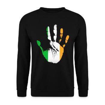 Ireland Flag, Irish Hand, Irish Power, Cool Irish - Unisex Sweatshirt - black - Front - Alina (178cm) & Michal (187cm)