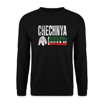 Chechnya Flag, Grozny Chechnya, Chechen - Unisex Sweatshirt - black - Front - Alina (178cm) & Michal (187cm)