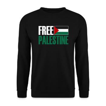 Free Palestine, Free Gaza, Palestine Flag, Gaza - Unisex Sweatshirt - black - Front - Alina (178cm) & Michal (187cm)