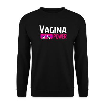 Vagina Power, Cool Feminist Power, Woman power - Unisex Sweatshirt - black - Front - Alina (178cm) & Michal (187cm)