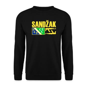 Sandzak Flag, Cool Sandzak Roots, Sandzak - Unisex Sweatshirt - black - Front - Alina (178cm) & Michal (187cm)