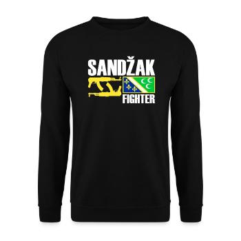 Sandzak Fighter, Sandzak Flag, Proud Sandzaklija - Unisex Sweatshirt - black - Front - Alina (178cm) & Michal (187cm)