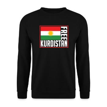 Free Kudistan, Kurdish Flag, Kurdistan Flag - Unisex Sweatshirt - black - Front - Alina (178cm) & Michal (187cm)