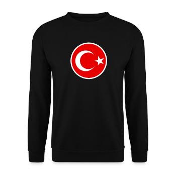 Drapeau Turkiye, Mon drapeau turc, Turkiye - Sweat-shirt Unisexe - noir - Devant - Alina (178cm) & Michal (187cm)