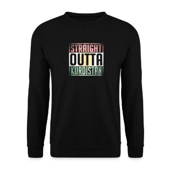Straight Outta Kurdistan, Kurdish Flag, Kurdistan - Unisex Sweatshirt - black - Front - Alina (178cm) & Michal (187cm)