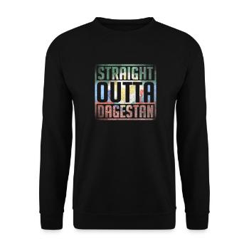 Straight Outta Dagestan, Dagestan Flag, Dagestan - Unisex Pullover - Schwarz - Vorne - Alina (178cm) & Michal (187cm)