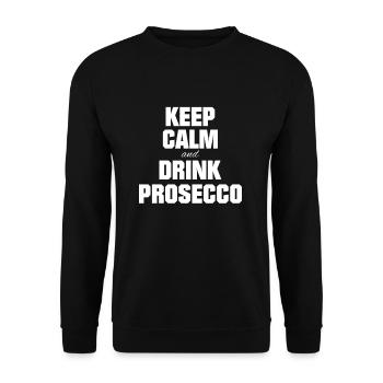 Keep Calm and Drink Prosecco Gift - Unisex Sweatshirt - black - Front - Alina (178cm) & Michal (187cm)