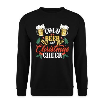 Cadeau drôle d'amant de bière de joie de Noël et de bière froide - Sweat-shirt Unisexe - noir - Devant - Alina (178cm) & Michal (187cm)