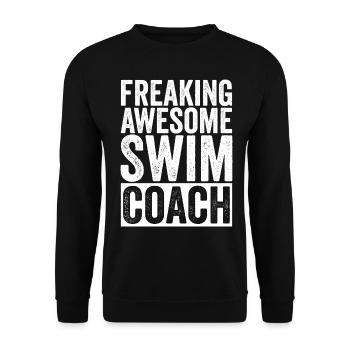 Lustiger Schwimmtrainer Trainingsleiter - Unisex Pullover - Schwarz - Vorne - Alina (178cm) & Michal (187cm)