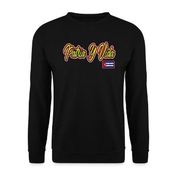 Patria Y Vida, Cuba Flag, Cuban Life, Cubano, Cuba - Unisex Pullover - Schwarz - Vorne - Alina (178cm) & Michal (187cm)