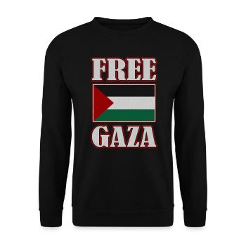 Palestine Flag, Free Palestine, Free Gaza, Gaza - Unisex Sweatshirt - black - Front - Alina (178cm) & Michal (187cm)