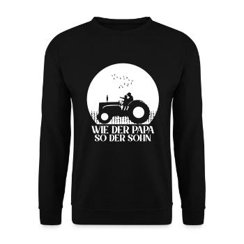 Traktor Wie der Papa so der Sohn Partnerlook - Unisex Pullover - Schwarz - Vorne - Alina (178cm) & Michal (187cm)