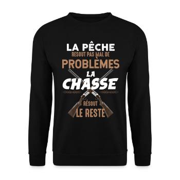 Chasse resout.png - Sweat-shirt Unisexe - noir - Devant - Alina (178cm) & Michal (187cm)