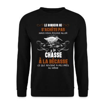 Chasser la bécasse tirer la bécasse - Sweat-shirt Unisexe - noir - Devant - Alina (178cm) & Michal (187cm)