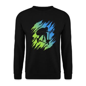 Stunt Scooter Tricks Roller Stuntroller Tretroller - Unisex Pullover - Schwarz - Vorne - Alina (178cm) & Michal (187cm)