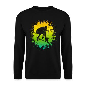 Stunt Scooter Tricks Stuntroller Roller Tretroller - Unisex Pullover - Schwarz - Vorne - Alina (178cm) & Michal (187cm)