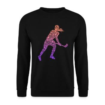 Floorball Player Floorballer Women Floorball - Unisex Sweatshirt - black - Front - Alina (178cm) & Michal (187cm)