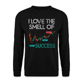 Forex Trader Mindset I Love The Smell Of Success F - Unisex Sweatshirt - black - Front - Alina (178cm) & Michal (187cm)