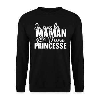 Je suis la maman d une princesse - Sweat-shirt Unisexe - noir - Devant - Alina (178cm) & Michal (187cm)