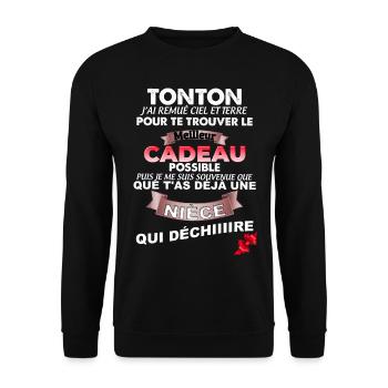Meilleur Tonton Cadeau Drôle Pour Homme - Sweat-shirt Unisexe - noir - Devant - Alina (178cm) & Michal (187cm)